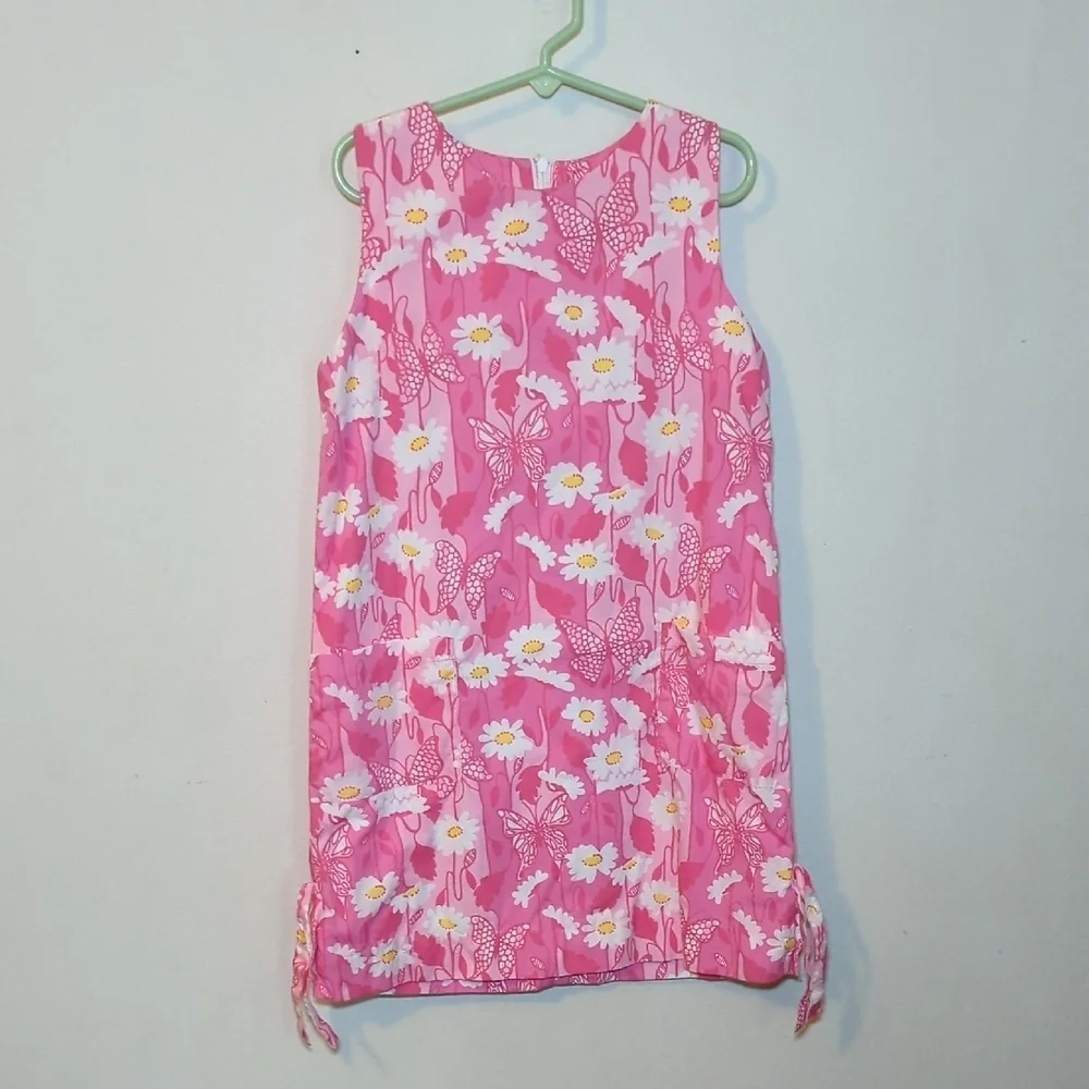 Lilly Pulitzer Daisy and Butterfly Print Cotton Shift Dress Girls Size 7